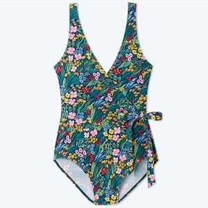Size 14, The Perfect Wrap One-Piece, Lea floral